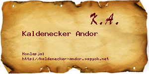 Kaldenecker Andor névjegykártya
